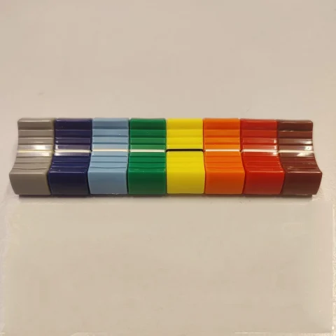Colored fader knobs set