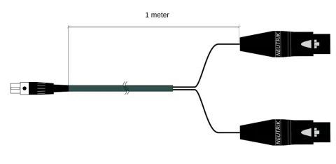 Câble d’entrée retour stéréo / deux canaux asymétriques, 2 XLR-3F vers 1 TA-3F