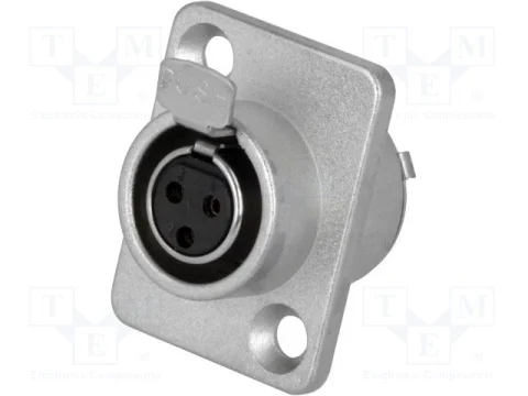 TA-3F Mini-XLR 3-pin female chassis connector
