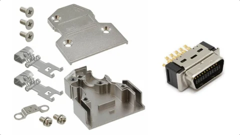 Connecteur 3M MDR 26 broches avec capot métallique à 60°, type SX