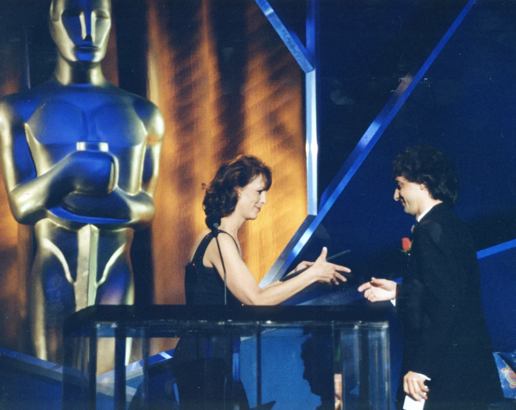 Jacques Sax receiving the Technical Achievement Award from the Academy of Motion Picture Arts and Sciences